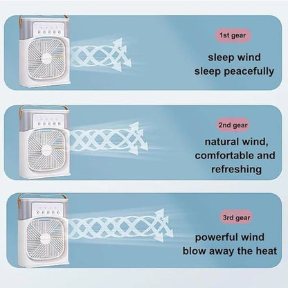 Portable Air Cooler Fan with Mist Humidifier, 3 Speed Modes || مروحة تبريد هواء محمولة مع مرطب هواء بالرذاذ، 3 أوضاع للسرعة